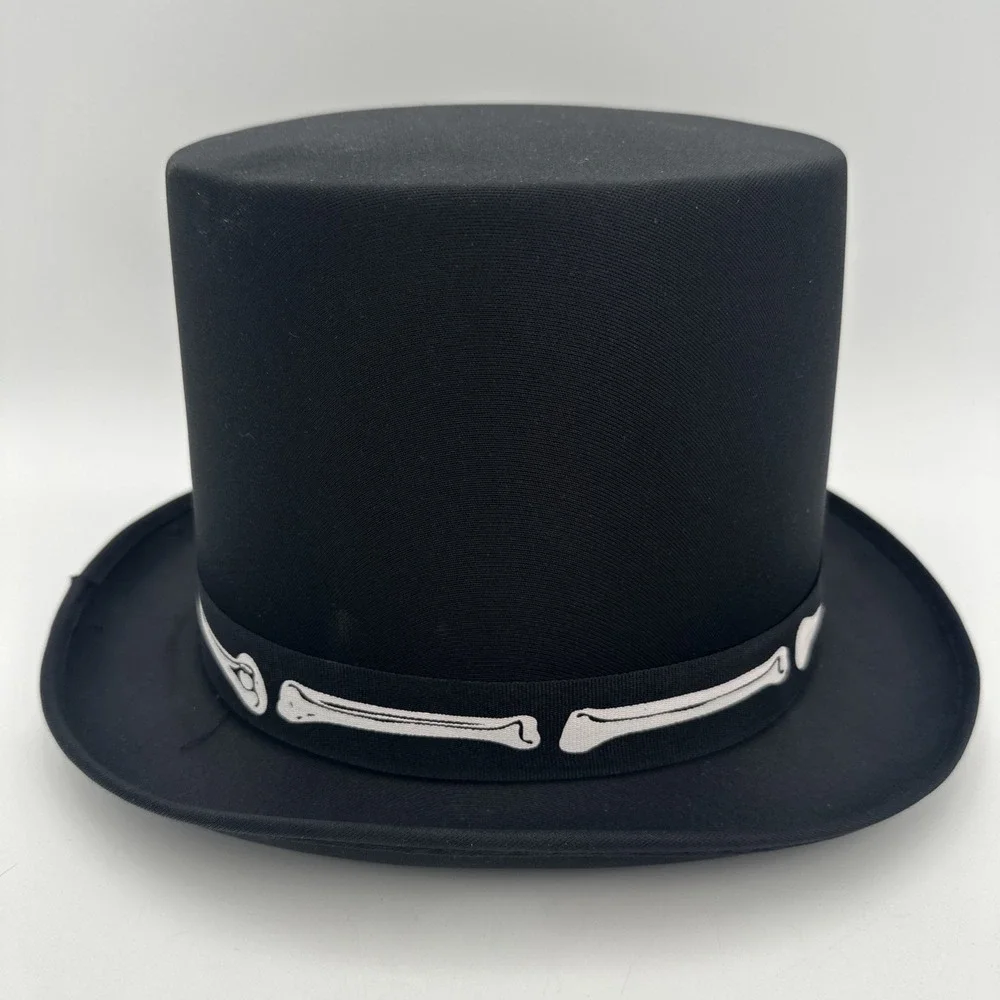 Spirit Halloween Skeleton Bone Top Hat Unisex Black Gothic Costume One Size